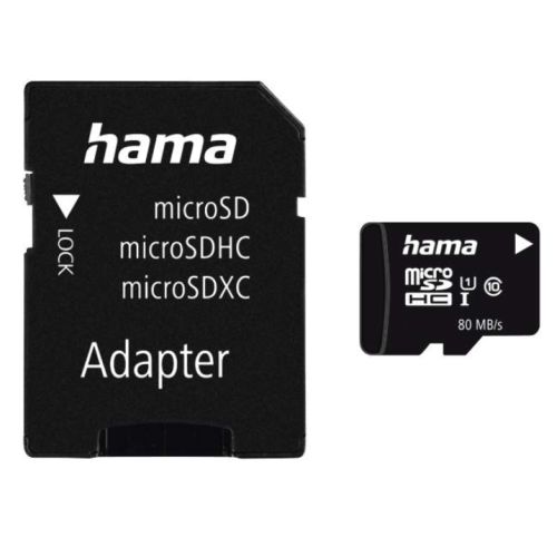 Hama 128GB microSDXC Card with SD Adapter, Class 10 UHS - I, Up to 80MB/s - FIXgenie