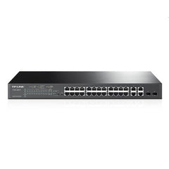 TP-LINK (SL2428P) 24-Port Smart PoE Switch, 24 x 10/100Mbps PoE+ 4-Port Gigabit, 2 Combo GB SFP Slots, Rackmountable 