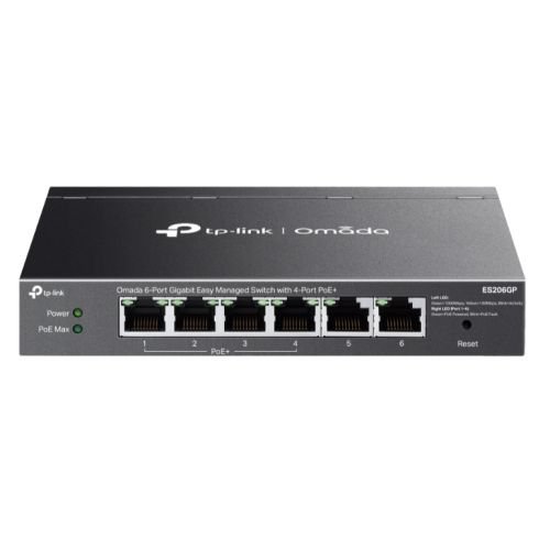 TP - LINK (ES206GP) Omada 6 - Port Gigabit Easy Managed Switch with 4 - Port PoE+, 6x GB Ports, Metal Casing - FIXgenie