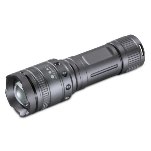 Hama (Ultra Pro) 1000 Lumen LED Torch, 200m Range, Adjustable Beam Focus, Shockproof, Aluminium, Black - FIXgenie