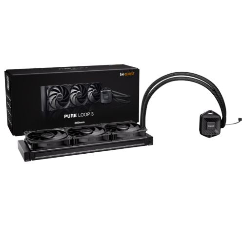 Be Quiet! Pure Loop 3 360mm Liquid CPU Cooler, 3x Pure Wings 3 Daisy - chained PWM Fans, PWM Pump w/ 6 - Pole Motor, Black - FIXgenie