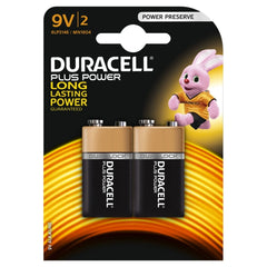 Duracell Plus Power Alkaline Pack of 2 9V Battery