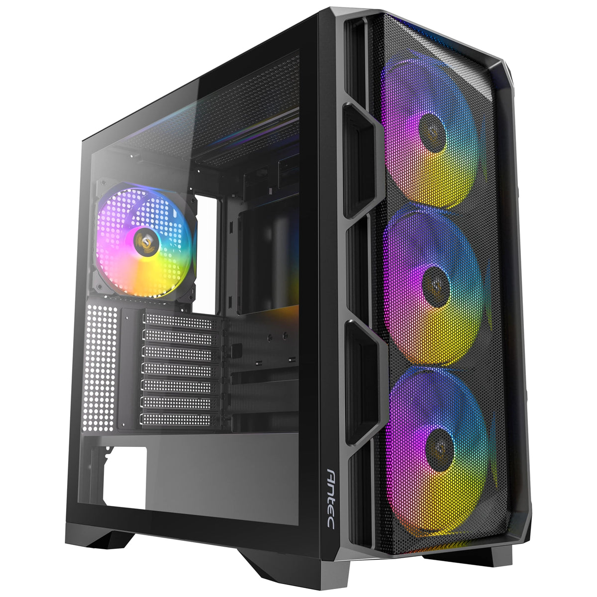 Antec AX1000 ARGB Mid - Tower Gaming PC Case, Full Mesh Front, Tempered Glass, Steel/Plastic, 4 x 120mm ARGB Fans, E - ATX, ATX/Micro - ATX/ITX Compatible - FIXgenie