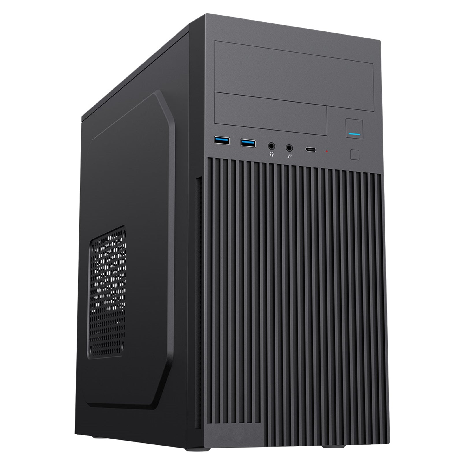 CiT Mentor Micro - ATX Office PC Case With USB Type C and 80mm Rear Black Fan Included - FIXgenie