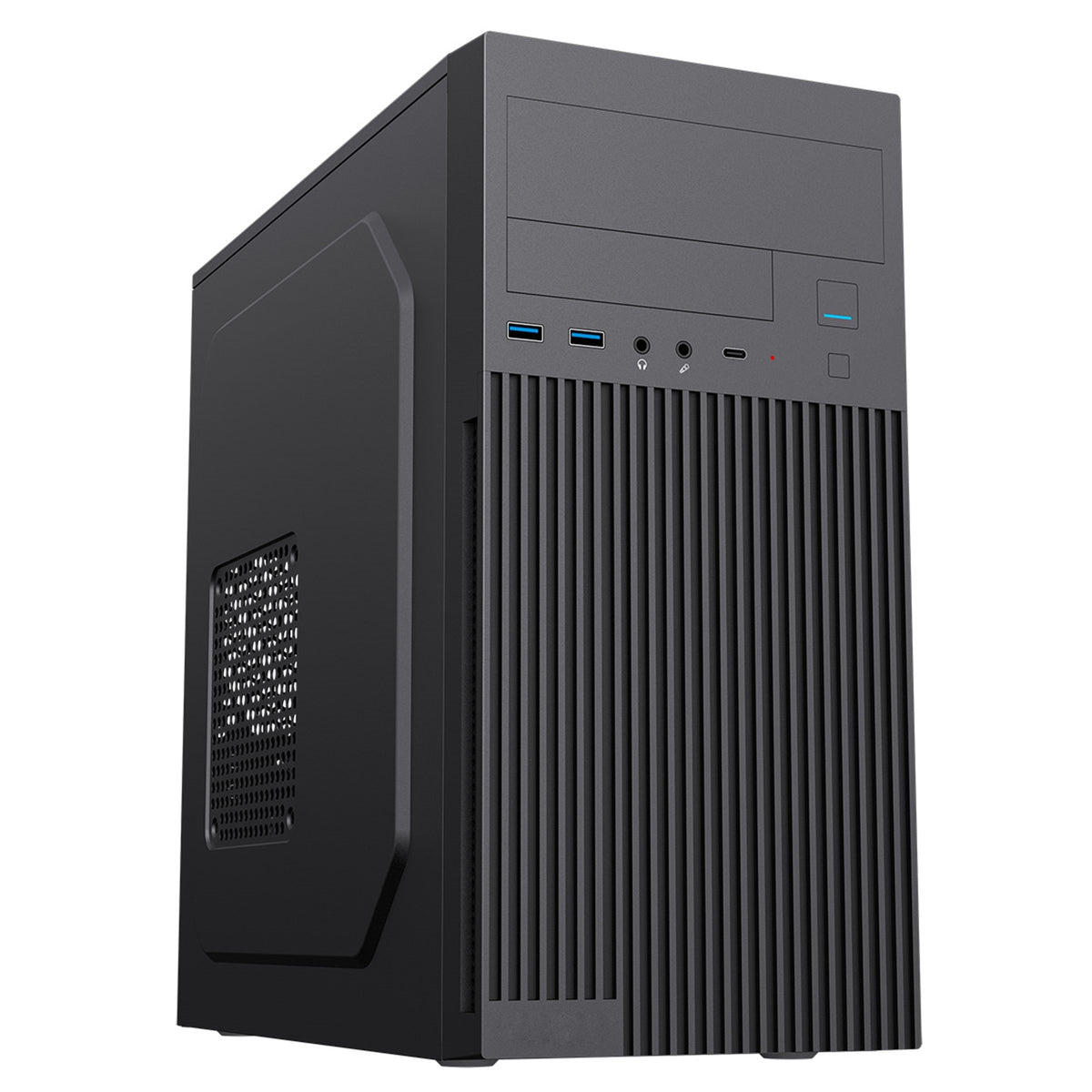 CiT Mentor Micro - ATX Office PC Case With USB Type C and 80mm Rear Black Fan Included - FIXgenie