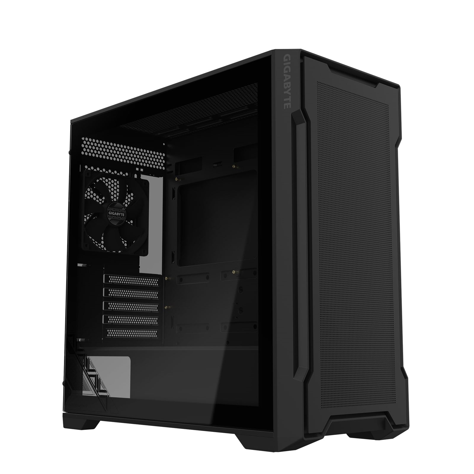 Gigabyte C102 GLASS Mid Tower PC Case - Black, Tempered Glass Side Panel, Optimized Airflow, Dual USB 3.0 Ports, Supports Liquid Cooling Up to 360mm - FIXgenie