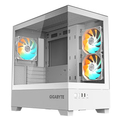 GIGABYTE C201 PANORAMIC ICE RGB Gaming PC Case, Tempered Glass, Optimized Airflow, mini - ITX/m - ATX - FIXgenie