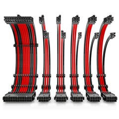 Antec Black/Red PSU Extension Cable Kit - 6 Pack (1x 24 Pin, 2x 4+4 Pin, 3x 6+2 Pin) - FIXgenie