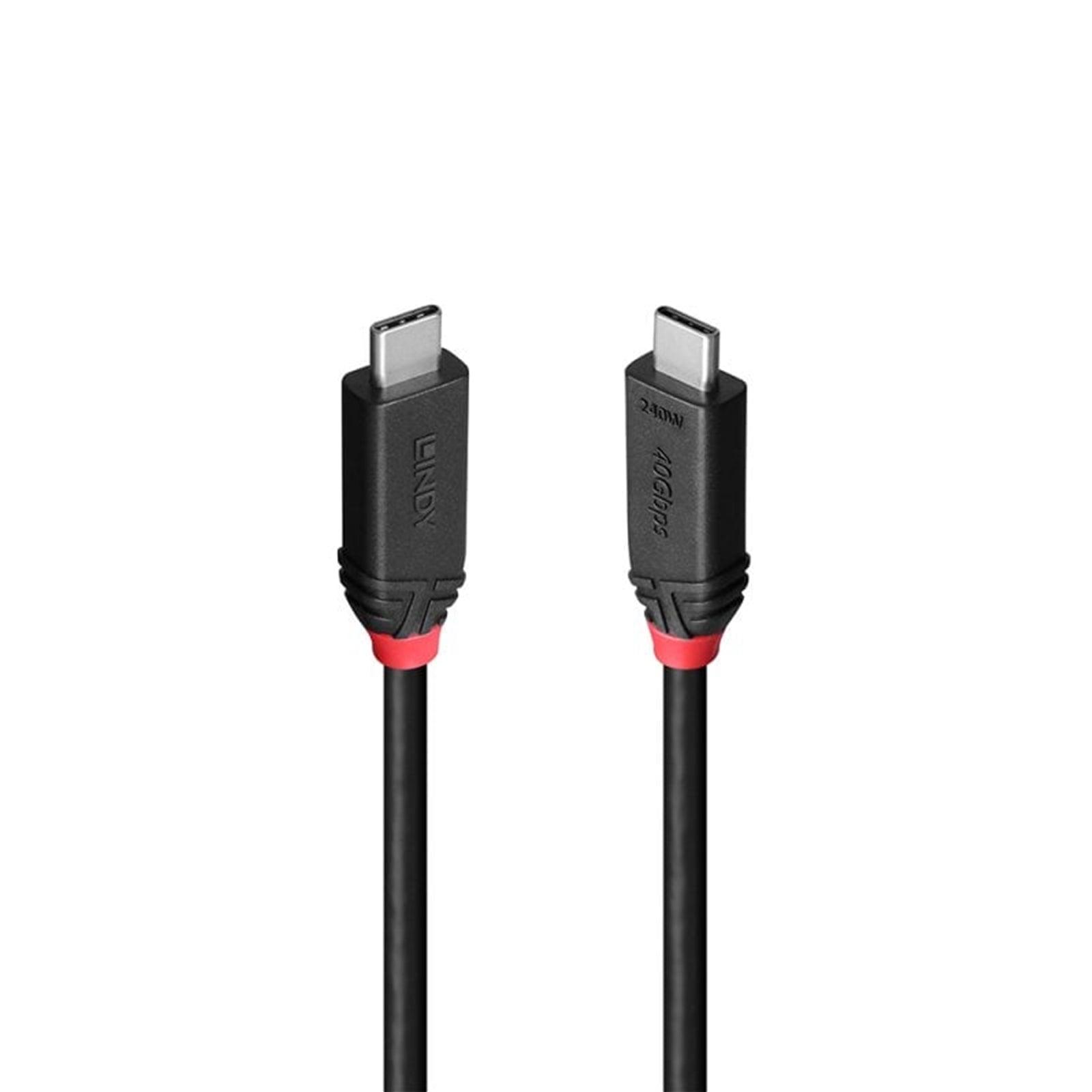Lindy Black Line 37002 2m USB4 240W Cable, 24 pin USB - C (M) to 24 pin USB - C (M) - FIXgenie