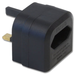 Lindy Euro Transformer to UK Adapter Plug, Black - FIXgenie