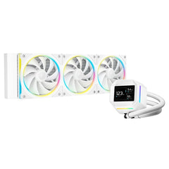 DeepCool LM360 Liquid CPU Cooler with 2.4" IPS Display, 360mm AIO, Triple 120mm ARGB Fans, Anti-Leak Technology, PWM Pump, Intel LGA 1851/1700 & AMD AM5 Compatible, White