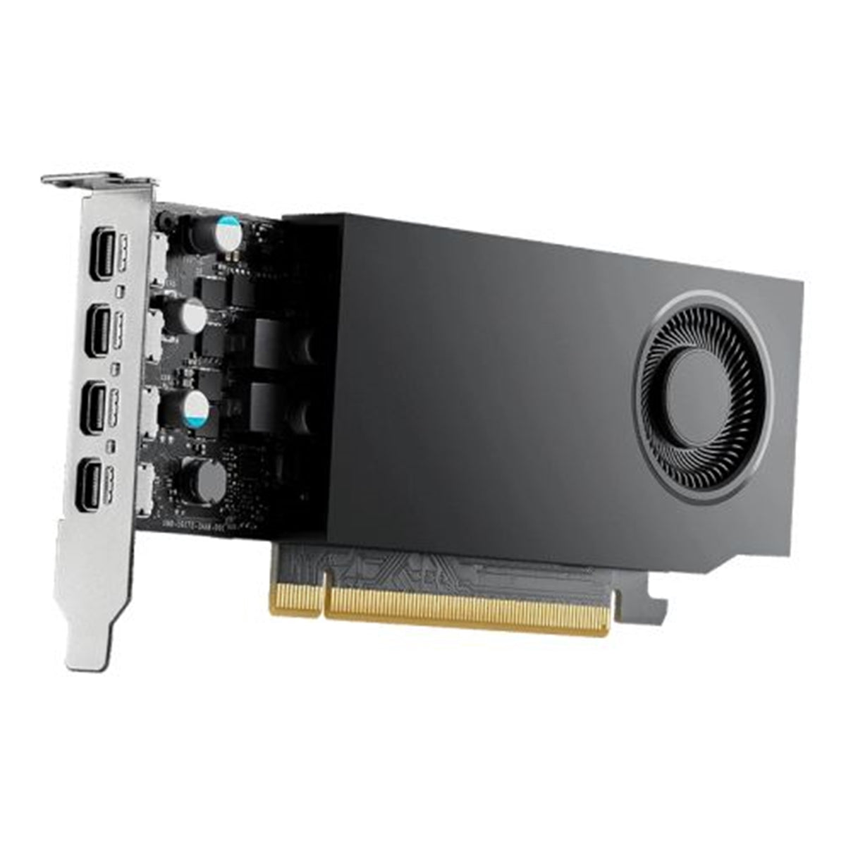PNY NVIDIA Professional RTX A1000 Retail Graphics Card, 8GB GDDR6, 2307 CUDA Cores, 72 Tensor Cores, Single Fan, 4x mini-DisplayPorts