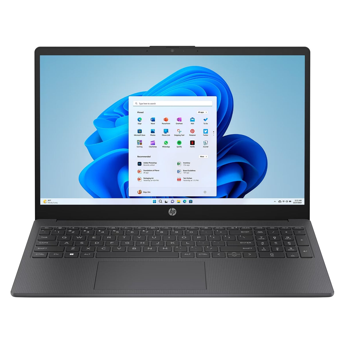 HP 15-fd0058na Laptop, 15.6 Inch Full HD 1080p Screen, Intel Core i3-N305 Processor, 8GB RAM, 256GB SSD, Windows 11 Home