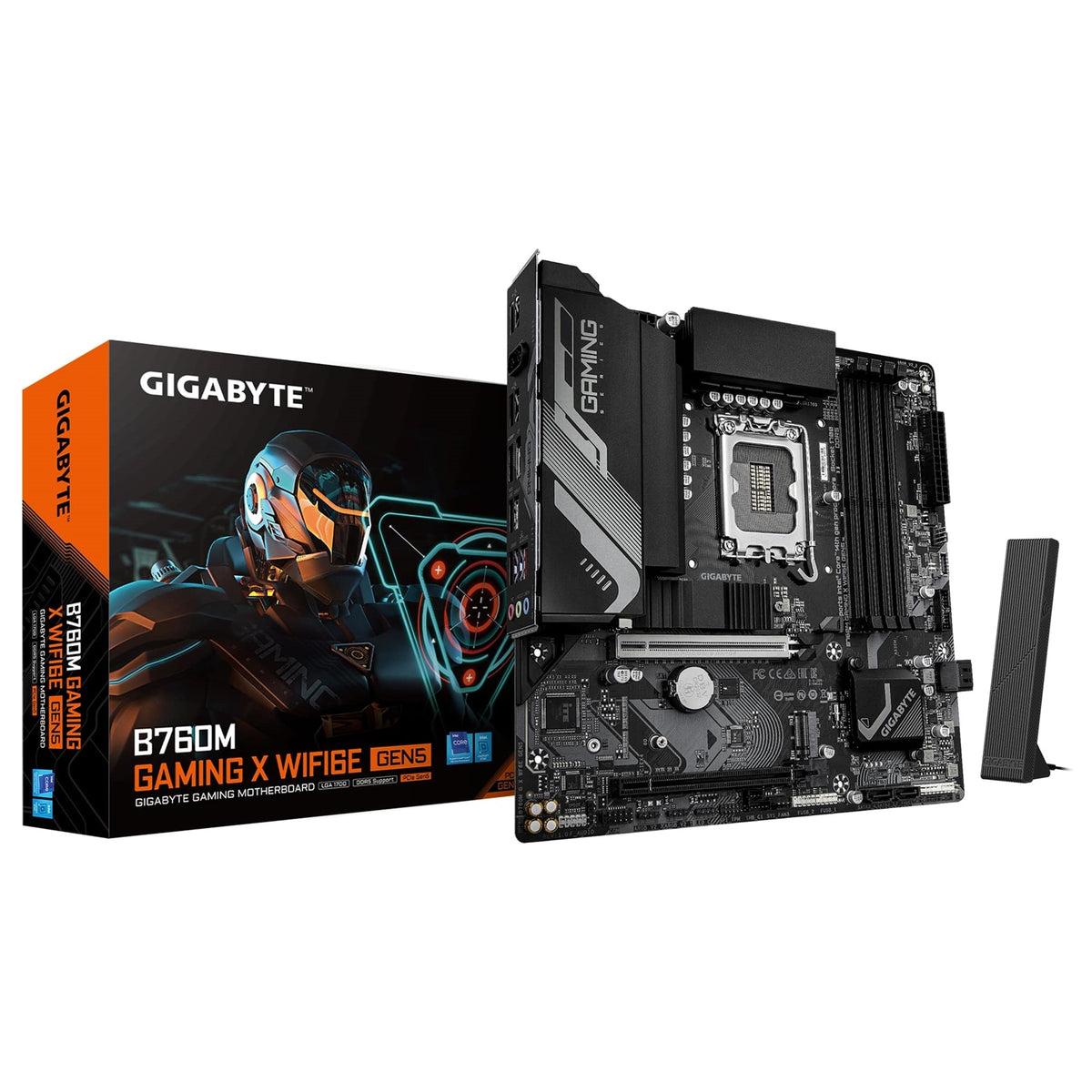 Gigabyte B760M GAMING X WIFI6E GEN 5 INTEL Socket Motherboard, Micro - ATX, 4 x DDR5 Slots, 2x M.2 Socket, GbE LAN, 1 x USB Type C, 1x HDMI Port/ 1 x Display Port - FIXgenie
