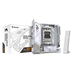 Gigabyte X870I AORUS PRO ICE AMD AM5 Socket Motherboard, Mini - ITX, 2x DDR5 Slots, 2x M.2 Sockets, 3x USB - C Port, Fitted I/O Shield, 2.5GbE LAN, Wi - Fi 7, 1x HDMI Port / 1x USB - C (USB4) - FIXgenie