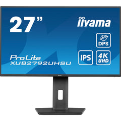iiyama Prolite XUB2792UHSU - B6 27 inch IPS Monitor, 4K, 4ms, HDMI, DisplayPort, USB Hub, 60Hz, Speakers, Black, Internal PSU, VESA, Height Adjust, Pivot - FIXgenie