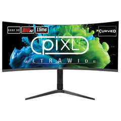 piXL CM34C7 34 Inch Ultrawide Curved Gaming Monitor, 165Hz, 1.5ms Response Time, 3440x1440 Resolution, HDMI, DisplayPort, USB-C, USB-B, USB-A x 2, Audio, R1500 Curve, Height Adjustable, 3 Year Warranty
