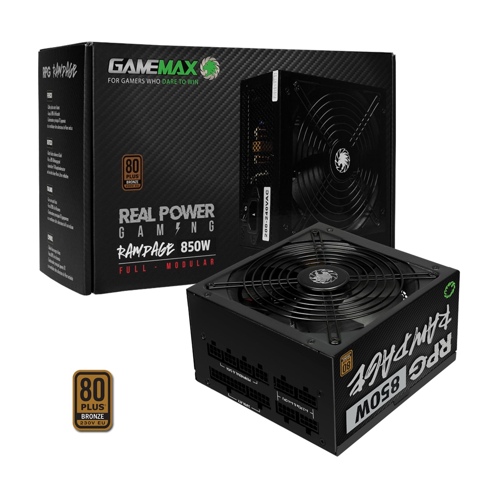 Gamemax RPG Rampage 850W Fully Modular 80 Plus Bronze PSU With 140mm FDB Fan - FIXgenie