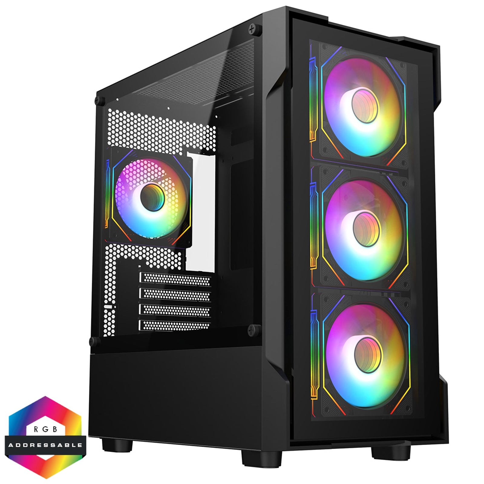 RGB Gaming Build - AMD Ryzen 5 5500 6 Core 12 Thread, 3.60GHz (4.20GHz Boost), 16GB RAM, 1TB NVMe, RTX 4060 8GB Graphics, Wi-Fi Card- Custom PC